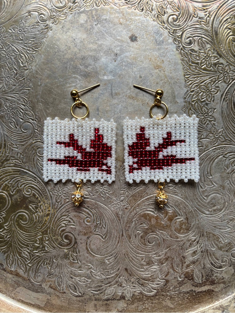 Beaded Bird Earrings
